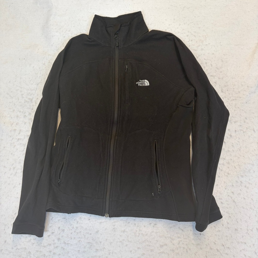 The North Face Fleece Jacket Womens Large Black Full Zip Mock Neck NF00CHW0